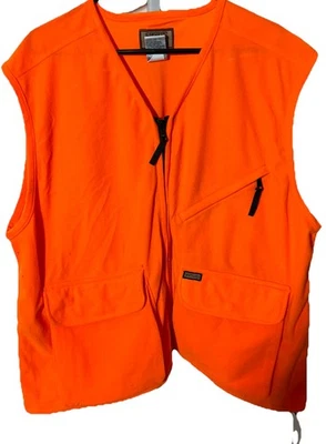 SPORTS AFIELD Men’s X-Large Orange Hunting Vest Full Zip Safety Pockets Preowned - Image 1 of 4