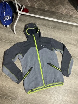 Salewa Solid Logo Dry Mens FZ HDY Jacket Size S Gray Fleece - Image 1 of 4