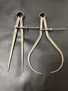 L.S. Starrett Fay Pattern Spring Calipers Set - 8” Inside & 8 1/2" Outside - Picture 1 of 6