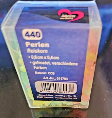 #Reiskorn Perlen, 0,8cm cm, gefrostet, versch. Farben - Bild 1 von 3