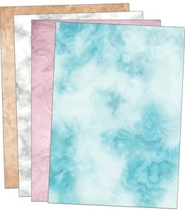 60 A4 Blatt buntes Marmorpapier beidseitig bedruckt 90GSM marmoriertes papier... - Bild 1 von 7