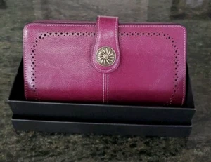 Travelambo Womens Wallet Large Capacity RFID Blocking Genuine Leather Wristlet  - Picture 1 of 9