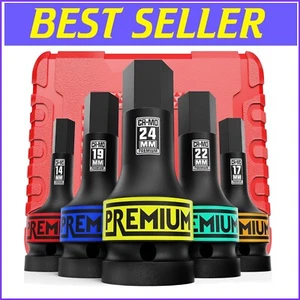 5-Piece 3/4" Drive Impact Hex Bit Socket Set – Metric Sizes for Professionals - Picture 1 of 6