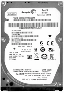 Hard Drive Seagate Momentus 5400U/Min 250GB 8MB SATA II ST9250315AS 2.5 " Inch - Picture 1 of 3