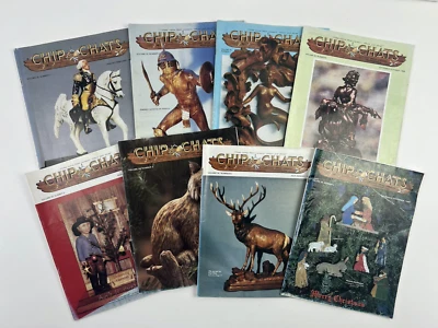 Lot of 8 Chip & Chats Magazines 1988-1989 Vintage Wood Carving How To Books Foto 1 de 4
