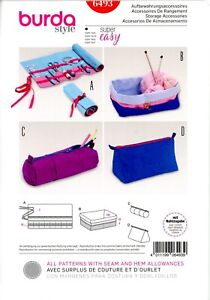 Burda 6493 Roll-Up Organizer, Box, Zipped Case for Crafts & Sewing UNCUT Pattern