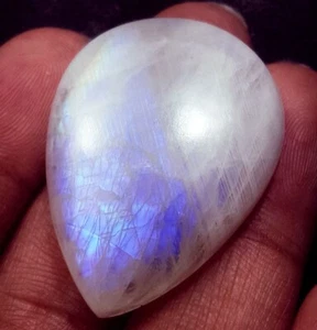 100% Natural White Rainbow Moonstone 57.20 Ct Loose Gemstone Certified - Imagen 1 de 6