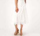 Isaac Mizrahi Live! Petite Cotton Lawn Skirt Women's PXS White