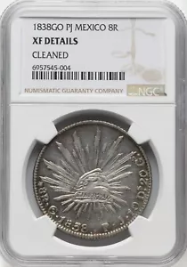 Mexico 1838 GO PJ 8 Reales - NGC XF Details - LOOKS MUCH BETTER! - Picture 1 of 2