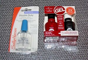 SALLY HANSEN MIRACLE GEL SET of 2 #500 + DOUBLE DUTY STRNG SHINY #2239  CARDED