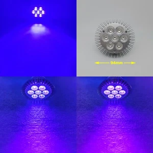 7W PAR30 UV 395nm / 420nm / 440nm Purple LED Lamp Spot Light Bulb Plant Curing - Picture 1 of 8