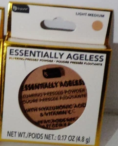 ESSENTIALLY AGELESS Blurring Pressed Powder Vitamins Natural Oils Light Medium - Picture 1 of 1