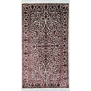 Amma Hand-Knotted Traditional Art Silk Rug, White - Bild 1 von 10