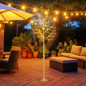 8FT Lighted Birch Tree 150LED Artificial Twig Tree Lamp for Christmas Home Party - Picture 1 of 8