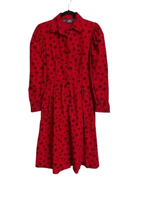 Vestido Woolrich Pana Copo de Nieve Talla 8 Rojo Negro Modesto Hecho en EE. UU. Foto 1 de 4