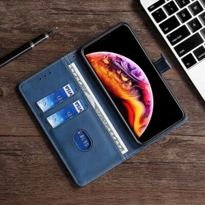 Genuine Leather Case Cover Card Holder For Samsung Galaxy A6 A8 A21 A23 A53 5G - Picture 1 of 12