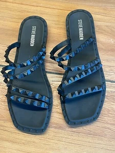Womens Shoes Steve Madden Studded Strappy Sandles Black Size 6 - Picture 1 of 11