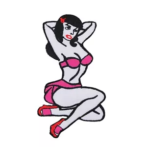 am60★Pin Up Girl Aufnäher Bügelbild Patch Model Bikini Rockabilly 6,1 x 11 cm - Bild 1 von 8