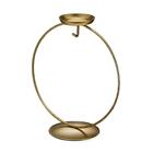 Sienna Glass Gold Circular Tea Light Holder Glass Ornament Metal Display Stand