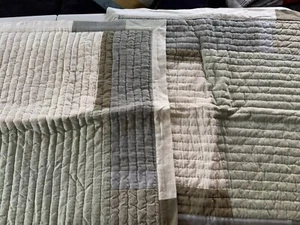 Boho Baumwolle Euro Shams (2) 26x26 braun/beige/salbei neutral minimalistisch - Bild 1 von 11