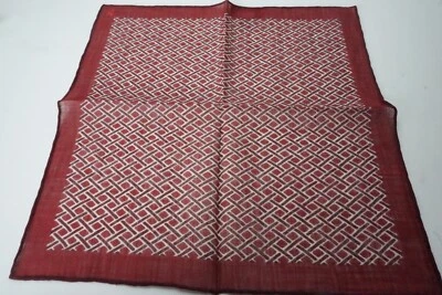 Isaia Vino Rojo Marfil Blanco Geométrico Mezcla de Lino Cuadrado de Bolsillo Italia Nuevo Foto 1 de 4