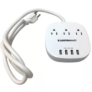 Striscia di alimentazione portatile con 4 porte di ricarica USB (5V/4,5 A) e 3 prese di alimentazione - Foto 1 di 1