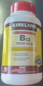 Kirkland Signature Quick Dissolve B-12 5000 mcg., 300 Tablets Exp 08/2025 - Picture 1 of 5