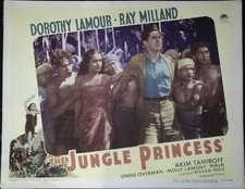 The Jungle Princess Lobby Card 1936 Dorothy Lamour, Ray Milland, Akim Tamiroff