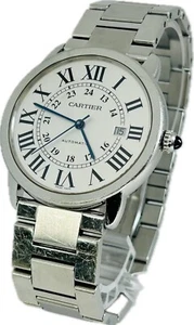 Discount Cartier Ronde Solo W6701011 3802 White Automatic Watch Excellent A2247 - Picture 1 of 13