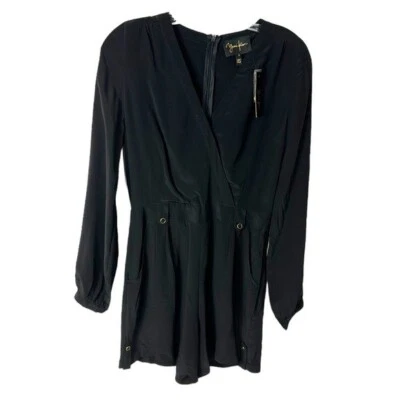 Yumi Kim Carly Romper Women's XS Black 100% Silk NWT Pockets - Image 1 of 4