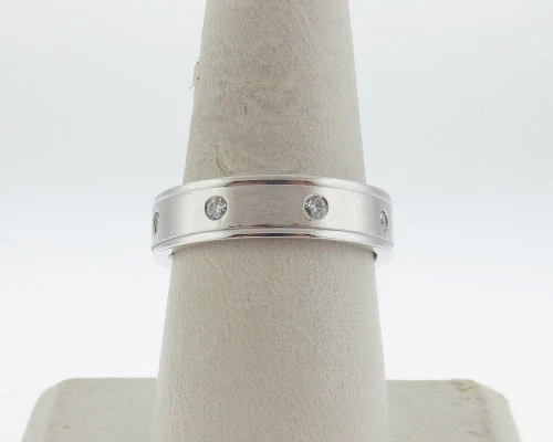 Alianza de boda Shane Co diamantes genuinos platino macizo para hombre de 6 mm talla 10 Foto 1 de 1