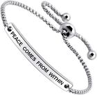 Enlighten Your Style with Peace Comes from Within Friendship Bracelet Cuff - Ins