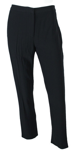 Pantaloni eleganti Alexander McQUEEN nuovi con etichette neri in crepe vita media gamba affusolata 44
