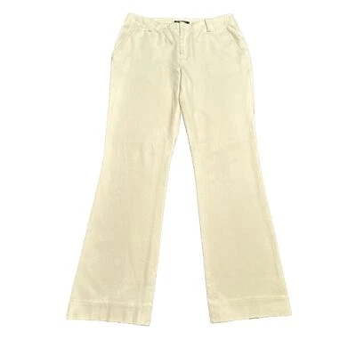 Lauren Ralph Lauren LRL Pants Womens 14 Ivory Twill Slacks 32x29 Straight Career - Image 1 of 4