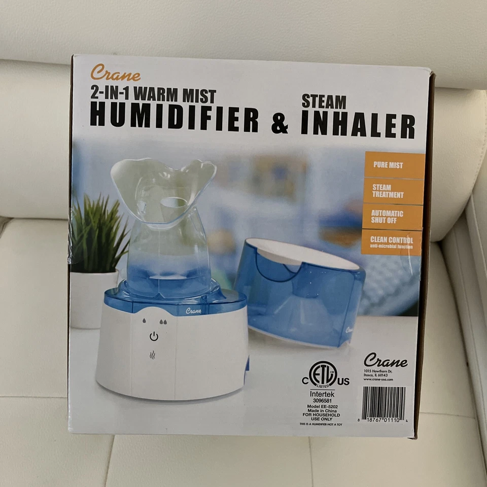 Crane Personal Steam Inhaler and Warm Mist Humidifier Blue and White - Image 1 of 1