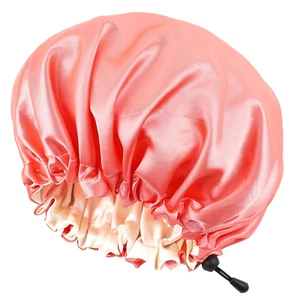 CHORHA Satin Sleep Cap, Double-Sided Adjustable Bonnet (Coral) - Picture 1 of 12