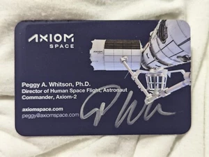 Peggy Whitson Autograph Signed Business Card NASA Astronaut Axiom Space - Picture 1 of 1