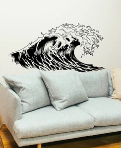 Wave Abstract Wall Large Decal Removable Wall  Modern Room Caffe Décor  - Picture 1 of 3