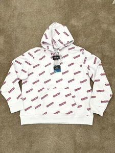 New Costco Wholesale Hoodie White All Over Logo Print sweater kirkland vintage - Picture 1 of 7