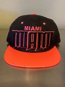 Miami Pink & Black Adjustable Snapback Cap Hat Leather Bill - Picture 1 of 10