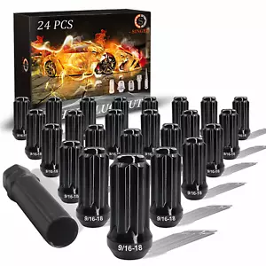 24Pc 9/16-18 Chrome Bulge Acorn Lug Nuts For Chevy C20 C30 K20 K30 Suburban - Picture 1 of 6