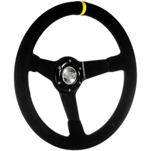 SAAS Steering Wheel Suede 14inch ADR Drifter Black Spoke - SW1016S - Picture 1 of 1