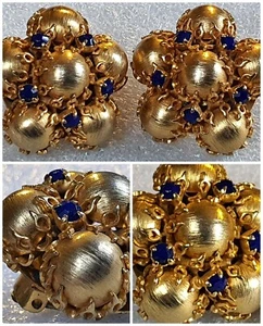 JEWEL orecchini VINTAGE earrings BIGIOTTERIA bijou GIOIELLO strass pietre dorato - Foto 1 di 10