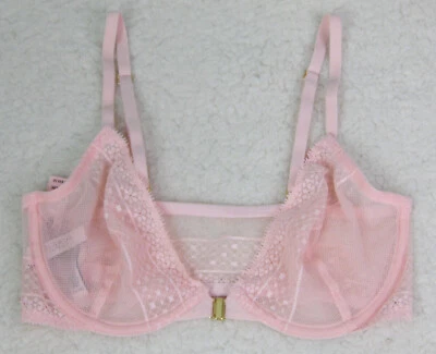 NWT Victoria's Secret Incredible Unlined Pink Lace Plunge Bra Sz. 32D A19-83 - Image 1 of 4