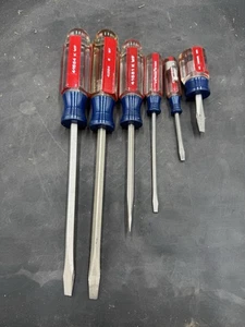 Lot Of 6 Craftsman Forged Flathead Screwdrivers - Picture 1 of 7