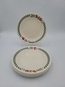 Vtg Corelle Farm Fresh Red Green 6 Salad Dessert Lunch 6 3/4" Plates Set - Picture 1 of 4