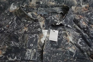 John Varvatos Black Linen Patterned Long Sleeved Button Up Shirt Sz M Brand New  - Picture 1 of 8