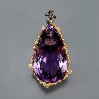 Joyería 60 ct+ Colgante Amatista Natural Plata de Ley 925/NP52180 Foto 1 de 4