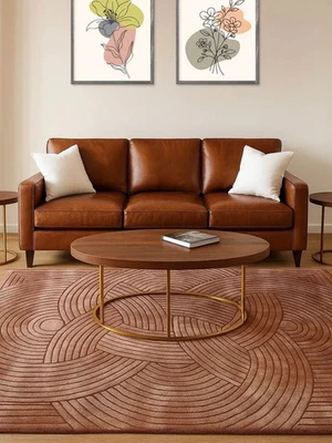 New Handmade Luxury Area Hand Tufted Silk Rug Living room Bed room Kitchen Room - Image 1 of 4