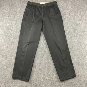Vintage Polo Ralph Lauren Chinohose Herren 36 x 34 schwarz Baumwolle Falte vorne hergestellt in den USA - Bild 1 von 7